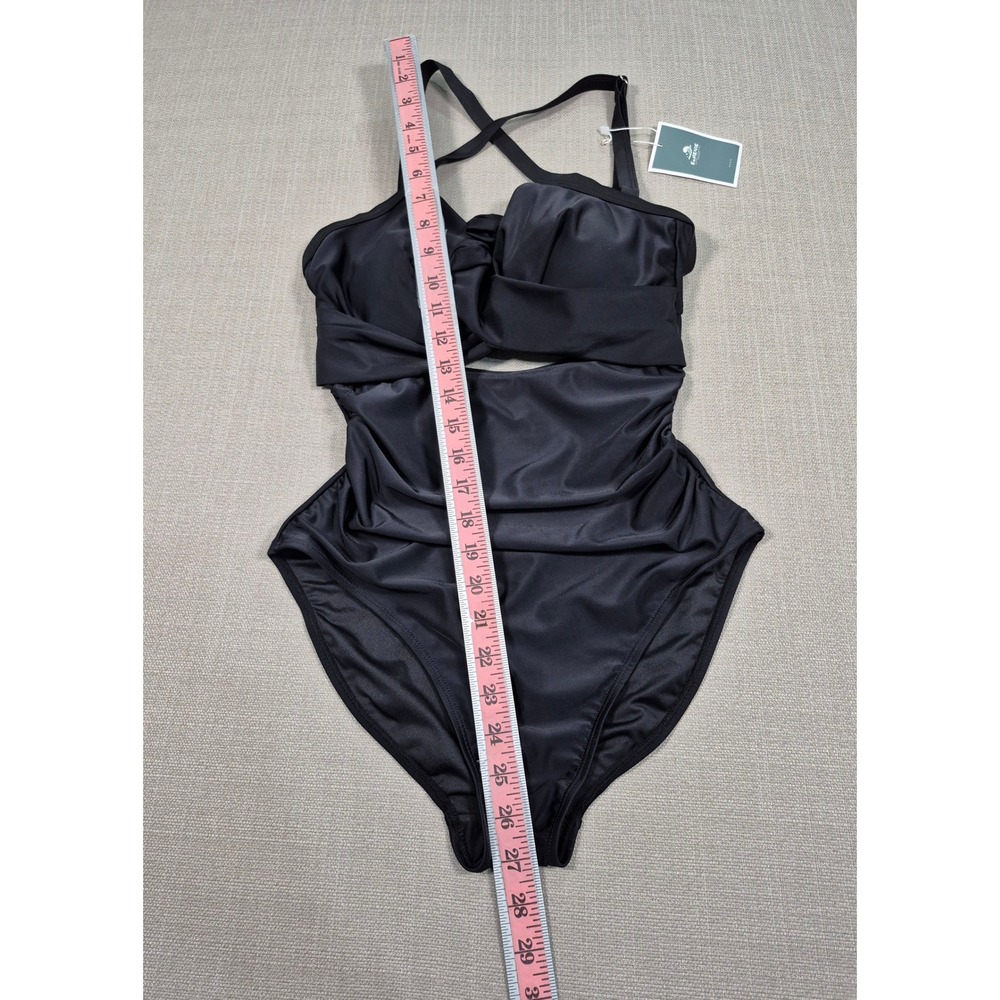 Eomenie Womens One Piece Swimsuit Black Cutout Tummy Control Monokini Size S NEW - Picture 6 of 11